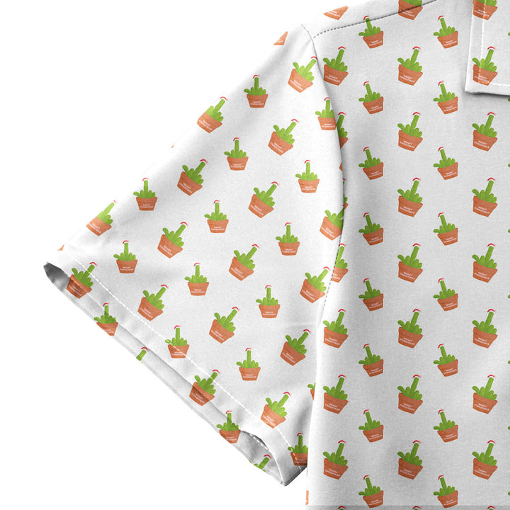 Cactus Merry Christmas - Funny Golf Hawaiian Shirt 