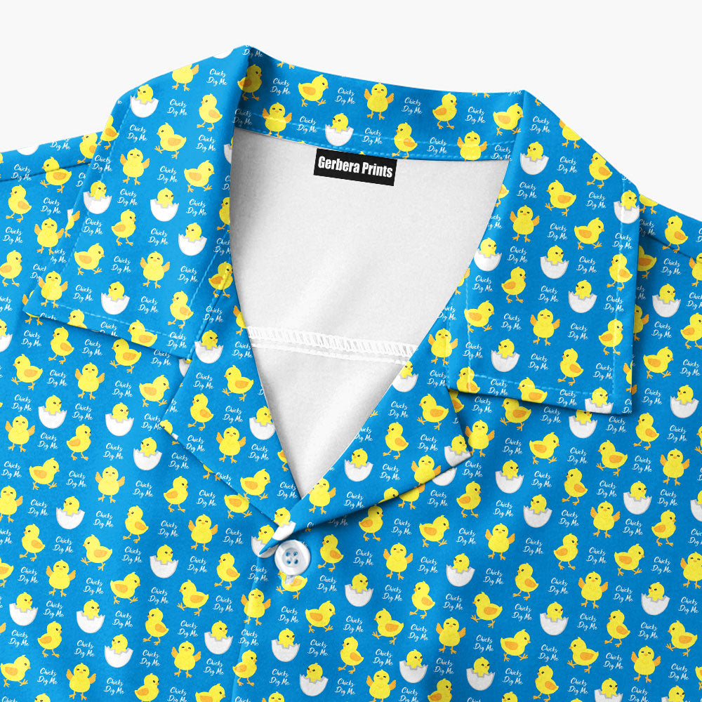 Chicks Dig Me Easter Eggs - Funny Golf Hawaiian Shirt-Hawaiian Shirt-Gerbera Prints