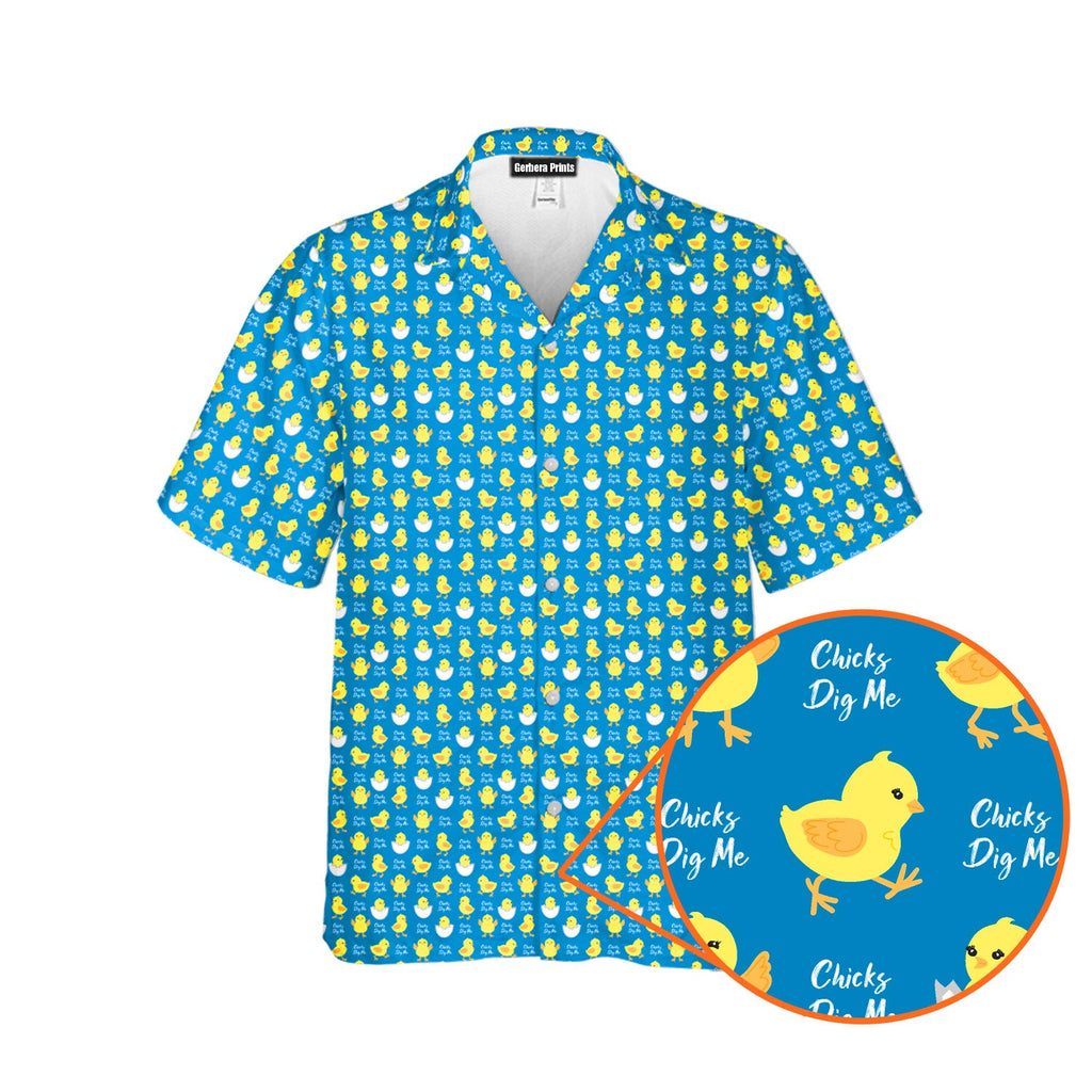 Chicks Dig Me Easter Eggs - Funny Golf Hawaiian Shirt-Hawaiian Shirt-Gerbera Prints