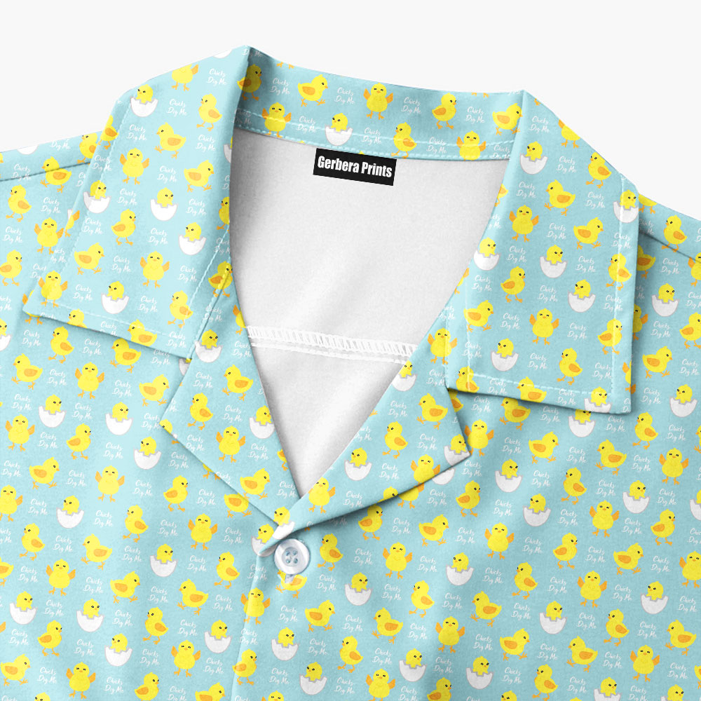 Chicks Dig Me Easter Eggs - Funny Golf Hawaiian Shirt-Hawaiian Shirt-Gerbera Prints