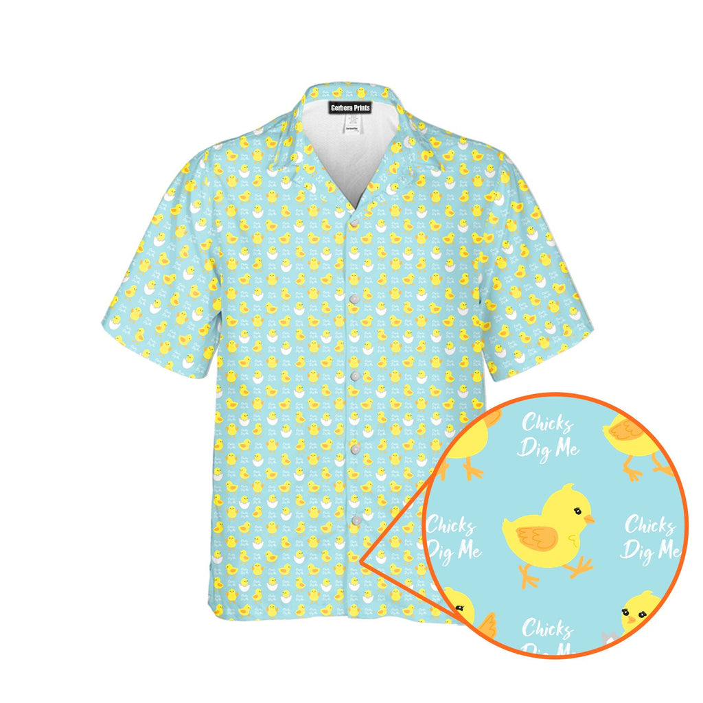 Chicks Dig Me Easter Eggs - Funny Golf Hawaiian Shirt-Hawaiian Shirt-Gerbera Prints