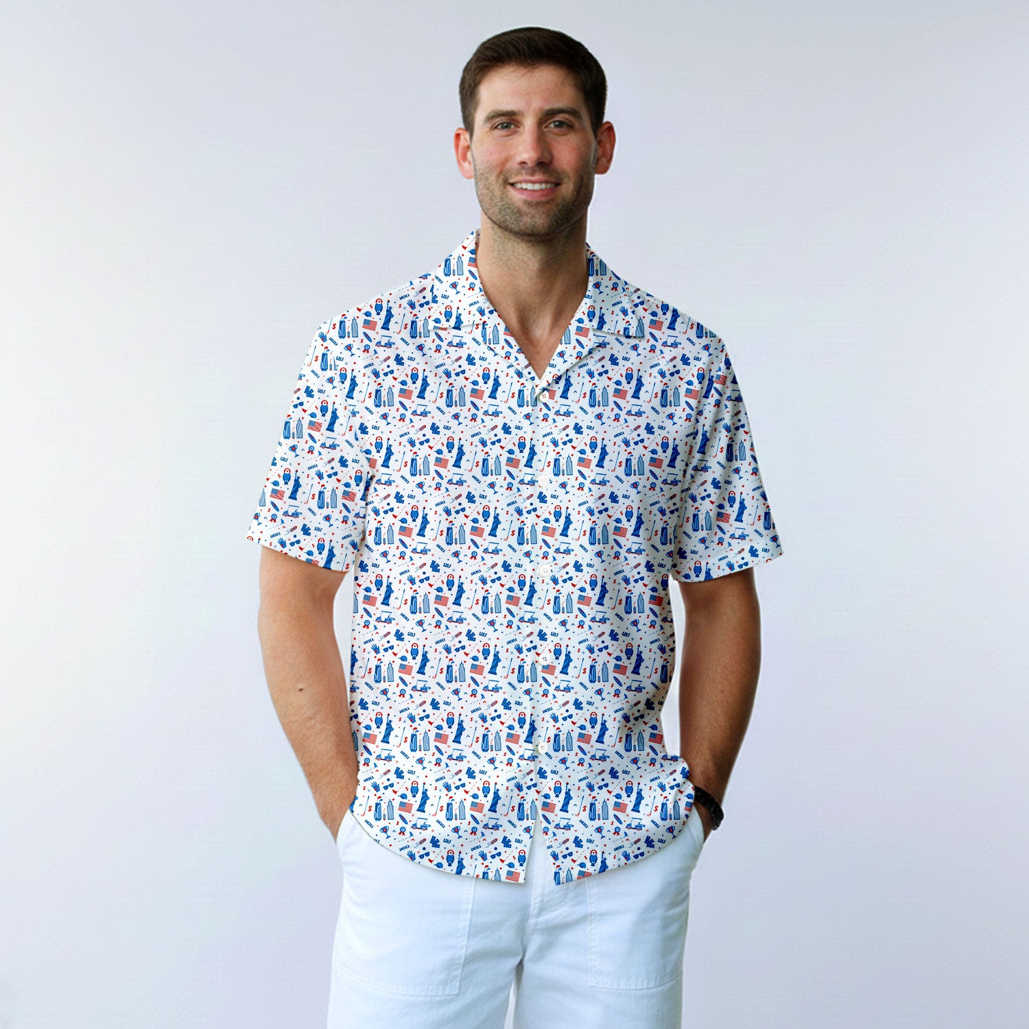 America Golf - Funny Golf Hawaiian Shirt-Hawaiian Shirt-Gerbera Prints