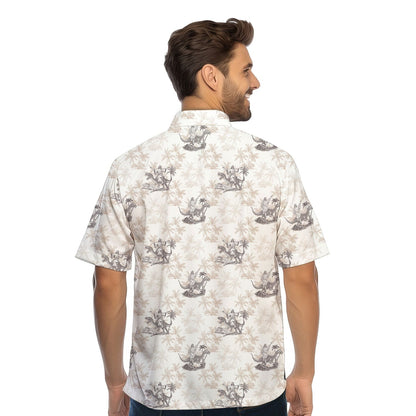 Jesus Riding Dinosaur - Funny Golf Hawaiian Shirt