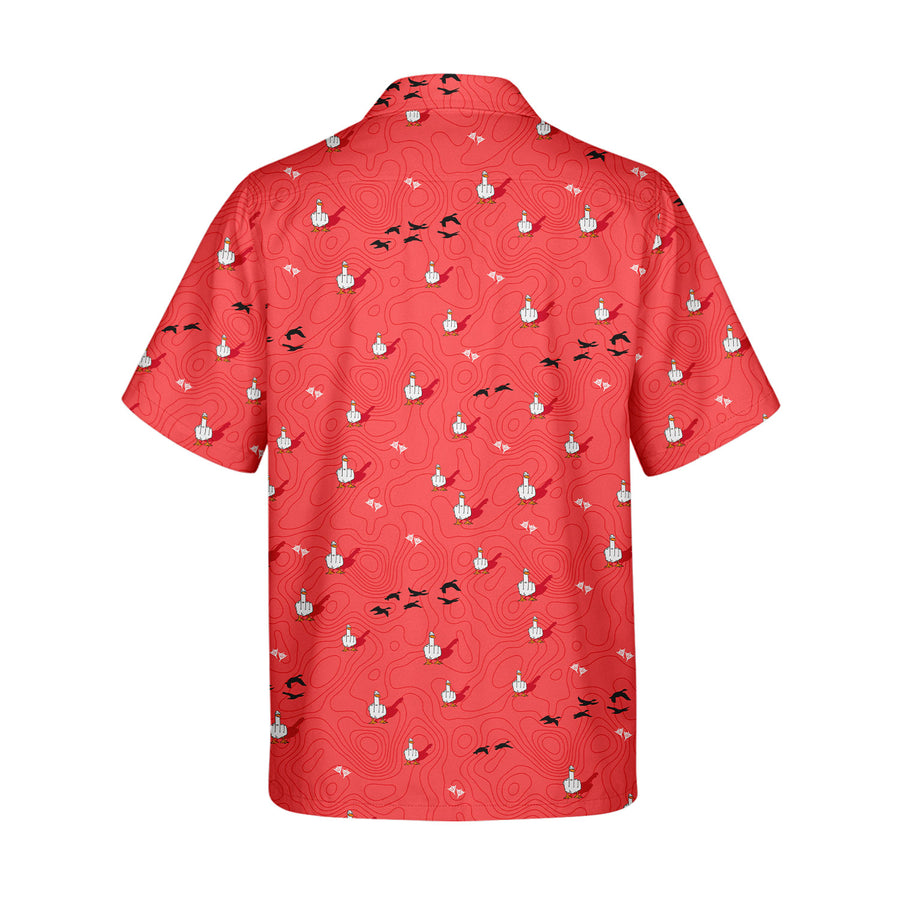 Back preview of Duck You - Funny Golf Hawaiian Shirt with your team and number