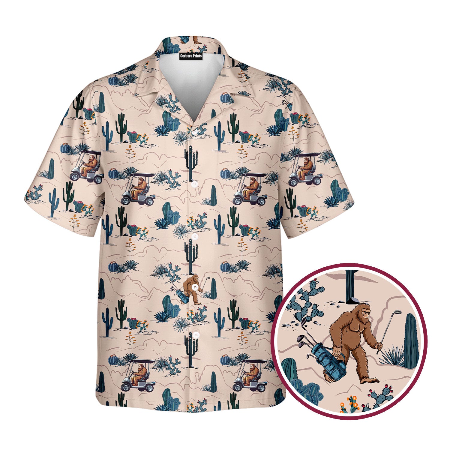 Bigfoot On The Green - Funny Golf Hawaiian Shirt