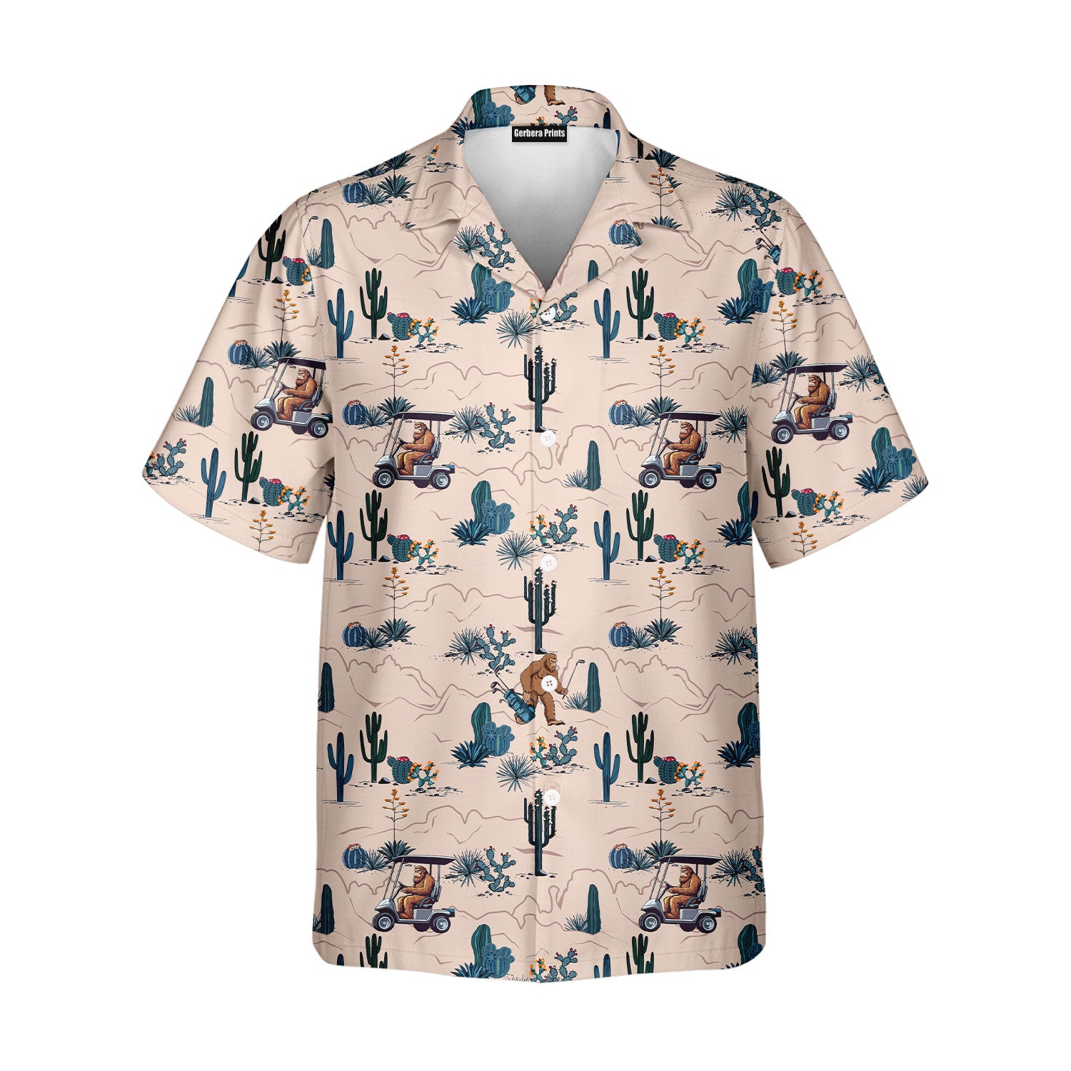 Bigfoot On The Green - Funny Golf Hawaiian Shirt