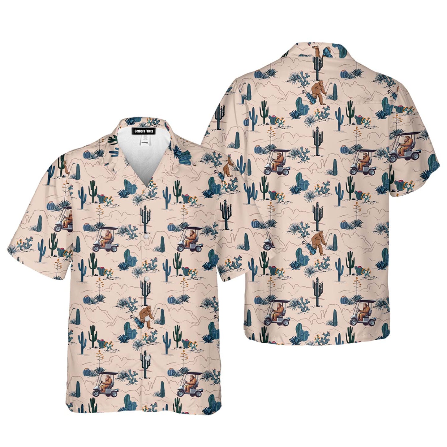 Bigfoot On The Green - Funny Golf Hawaiian Shirt