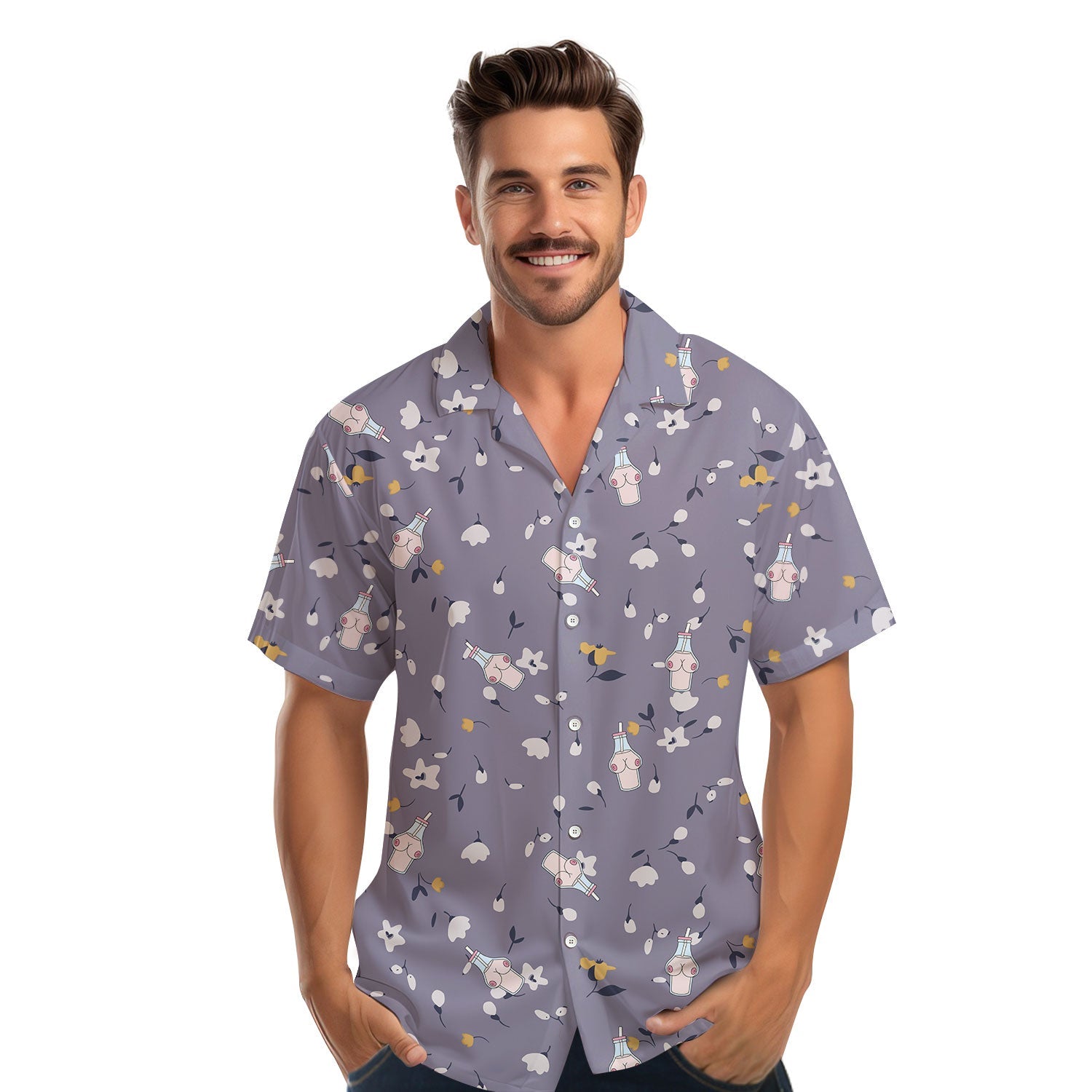 Milk Bottle - Funny Golf Hawaiian Shirt-Hawaiian Shirt-Gerbera Prints