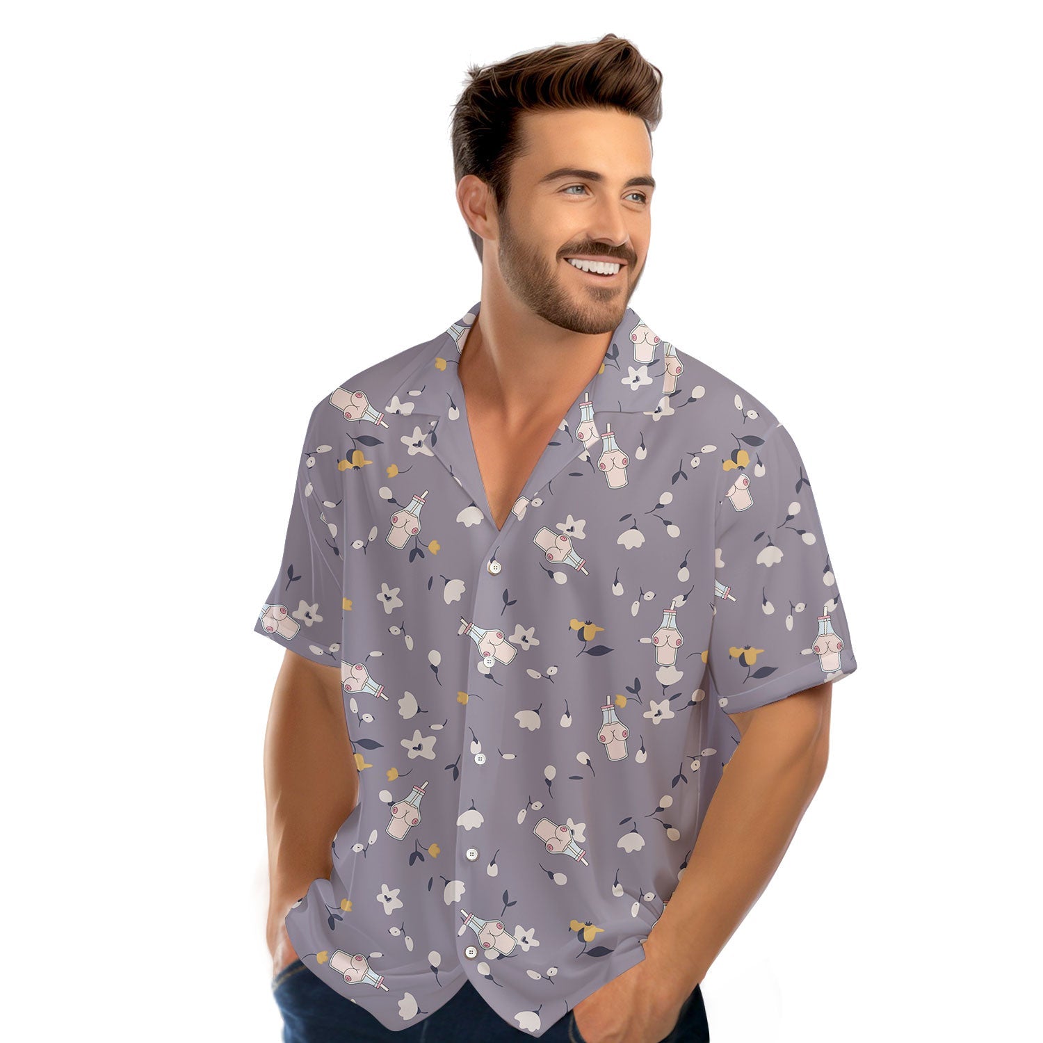 Milk Bottle - Funny Golf Hawaiian Shirt-Hawaiian Shirt-Gerbera Prints