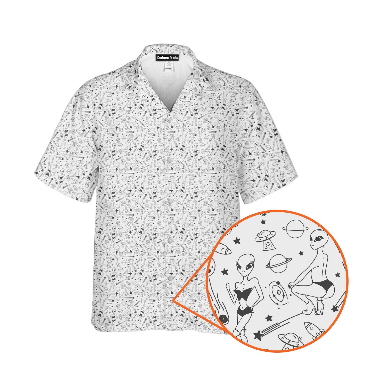 Aliens - Funny Golf Hawaiian Shirt-Hawaiian Shirt-Gerbera Prints