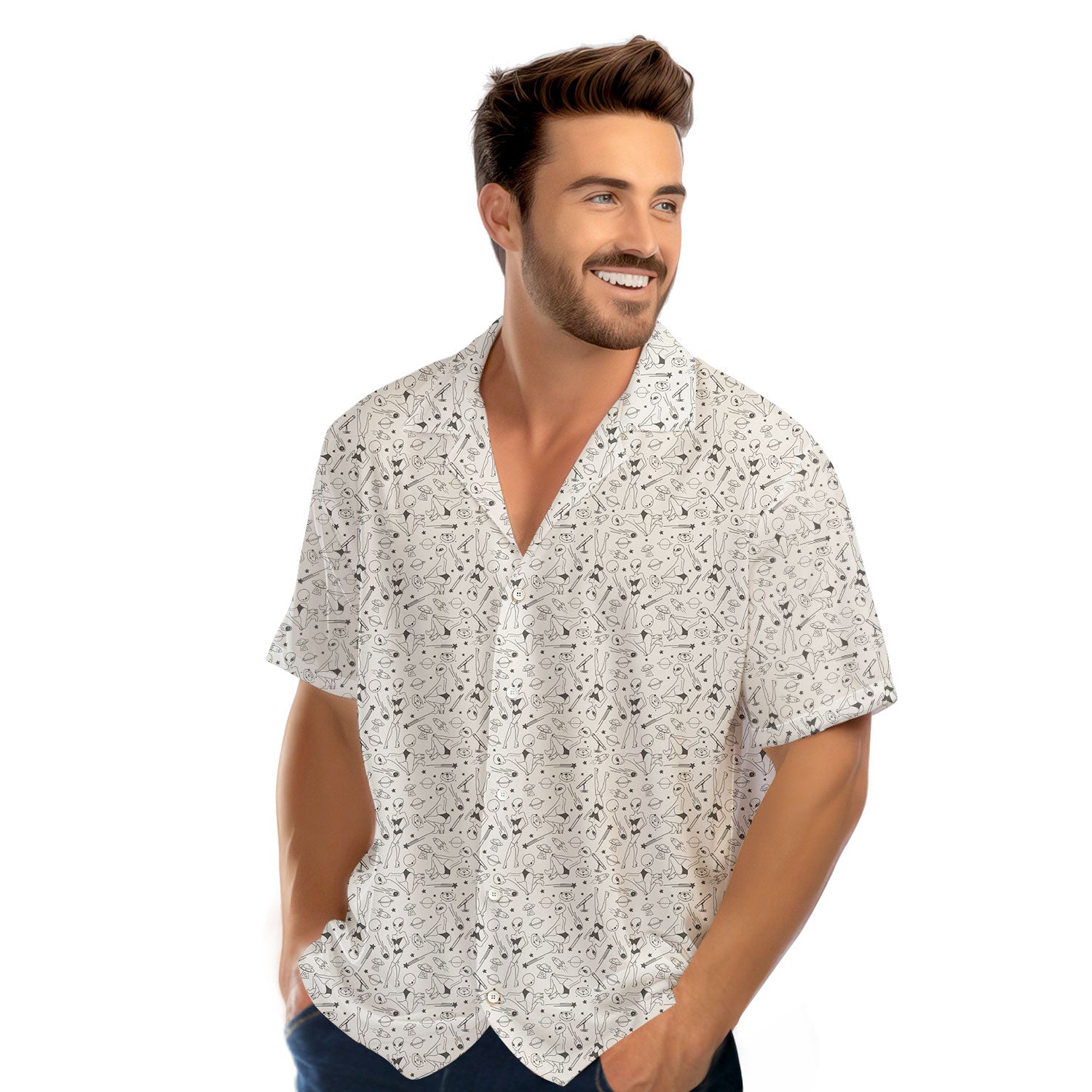 Aliens - Funny Golf Hawaiian Shirt-Hawaiian Shirt-Gerbera Prints