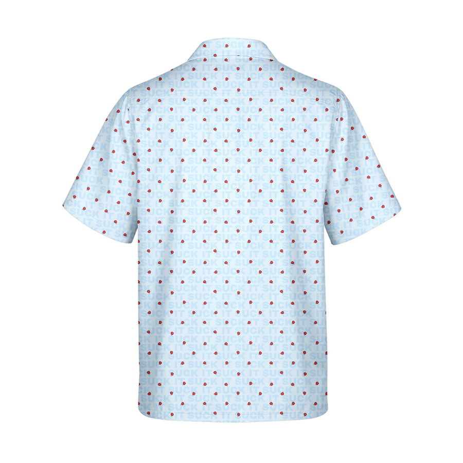 Back preview of Suck It - Funny Golf Hawaiian Shirt with your team and number