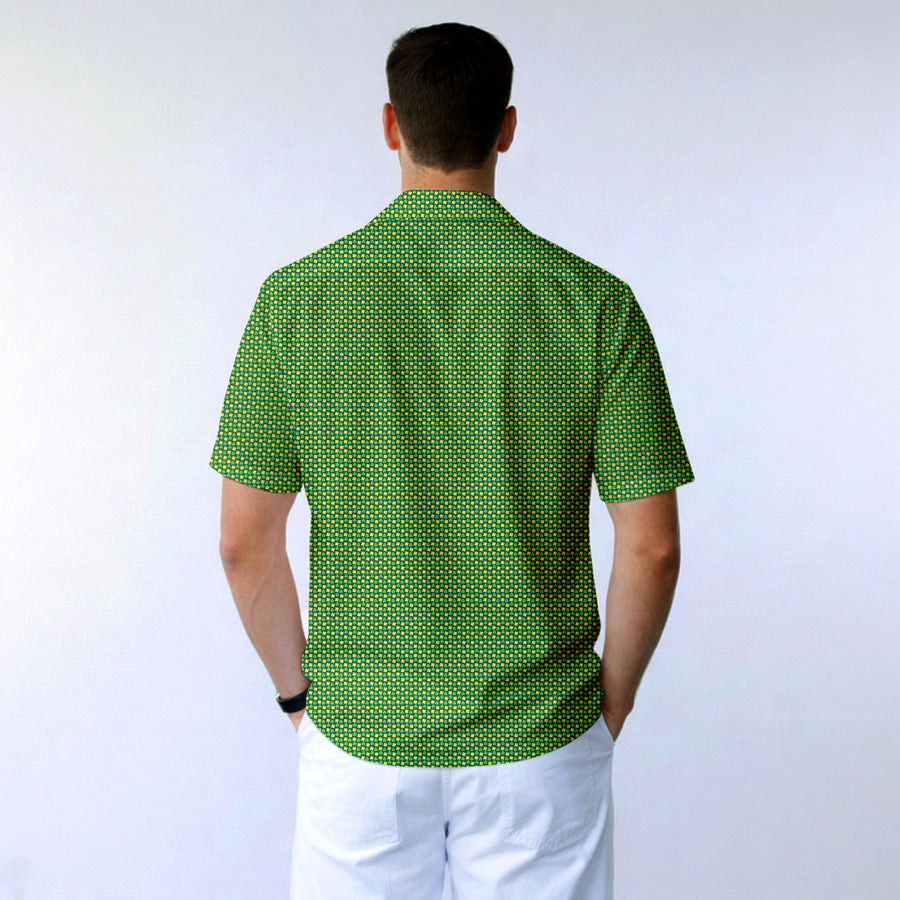 Back preview of Shamrock - Funny Golf Hawaiian Shirt with your team and number