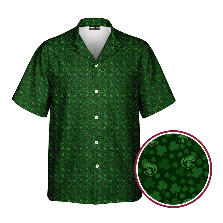 Front preview of Chicago Lucky Bear - Funny Golf Hawaiian Shirt with your name