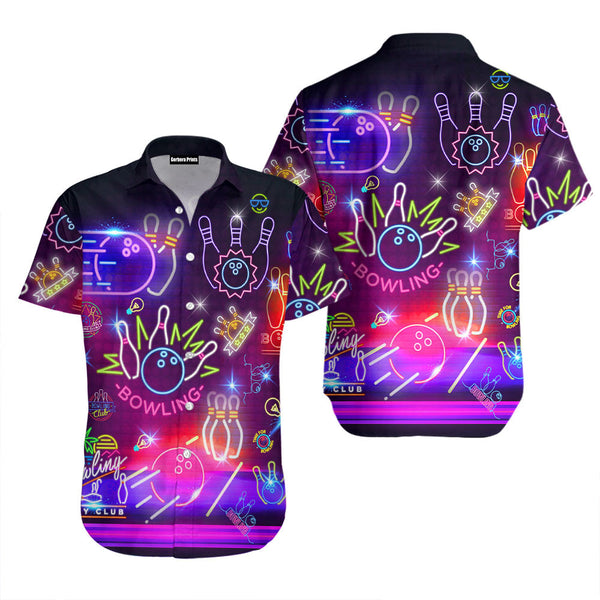 Neon Bowling Club Hawaiian Shirt