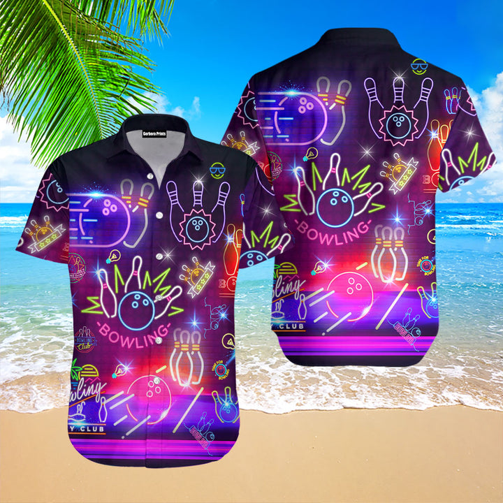 Neon Bowling Club Hawaiian Shirt