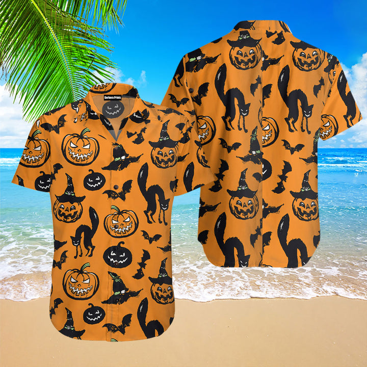 Halloween Pumpkin Pattern Hawaiian Shirt