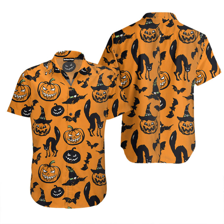 Halloween Pumpkin Pattern Hawaiian Shirt