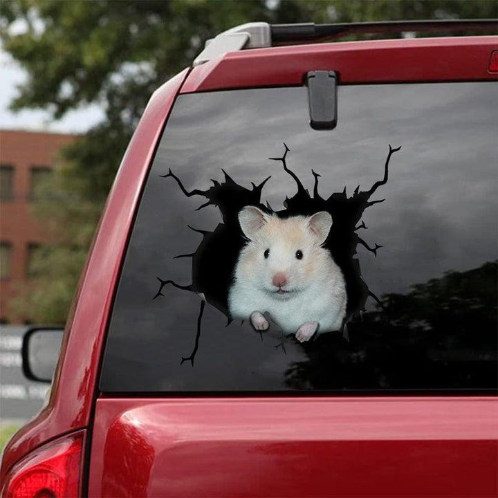 Hamster Cracked Car Decal Sticker | Waterproof | PVC Vinyl | CCS1851