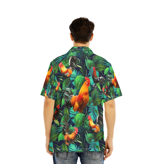 Happy Rooster Green Leaf Aloha Hawaiian Shirts For Men And For Women WT1557