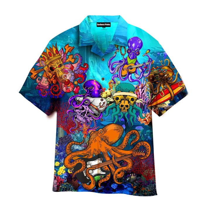 Hippie Octopus Love Music Aloha Hawaiian Shirts For Men and For Women