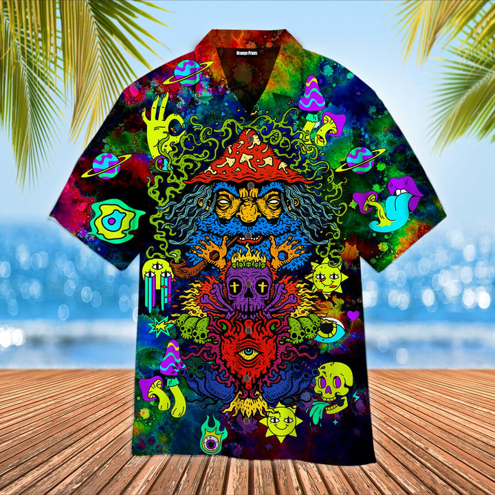 Hippie Psychedelic Colourful Aloha Hawaiian Shirts For Men And For Women WT1439