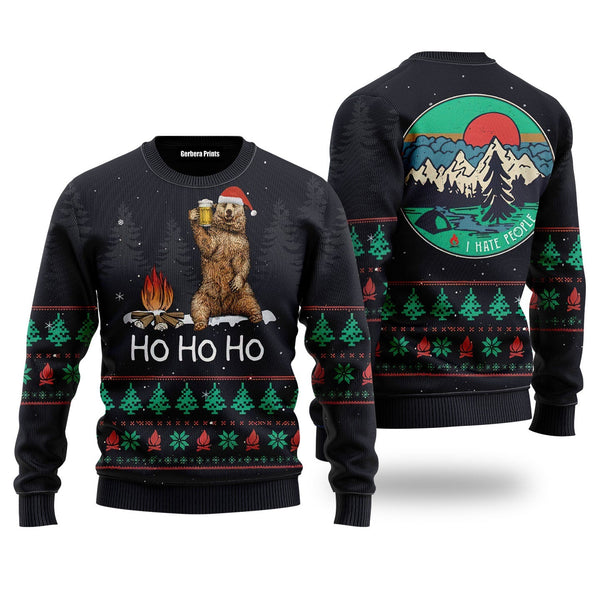 Ho Ho Ho Ugly Christmas Sweater For Men & Women UH1008-Sweater-Gerbera Prints.