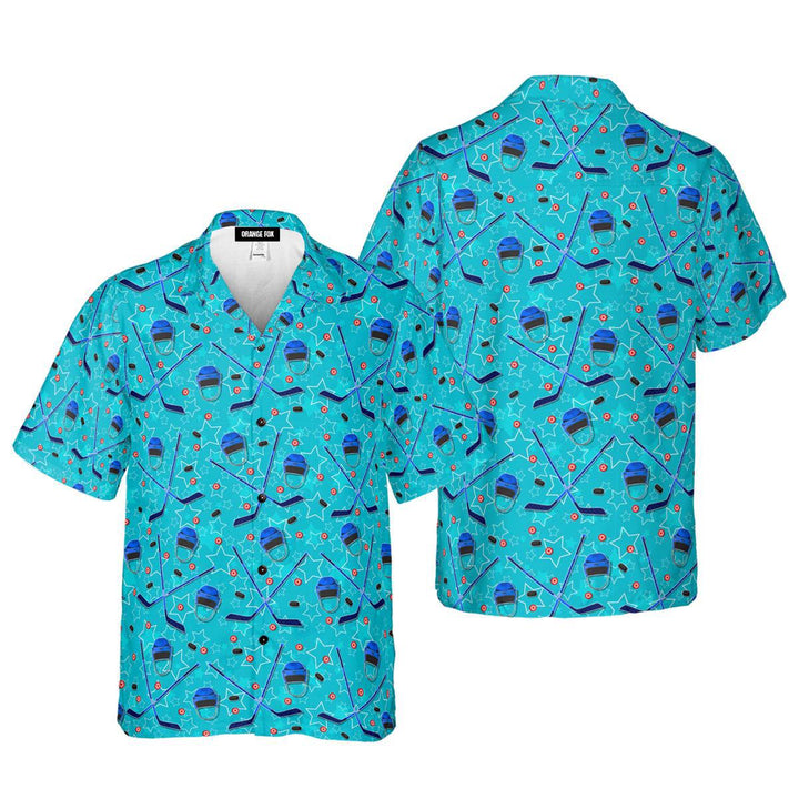 Hockey Stars Blue Hawaiian Shirt