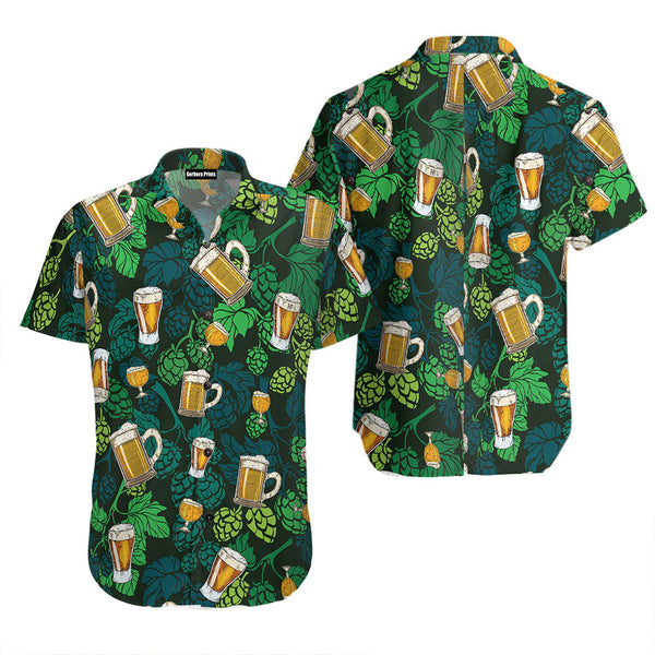 Hop Cones Beer Glass Hawaiian Shirt