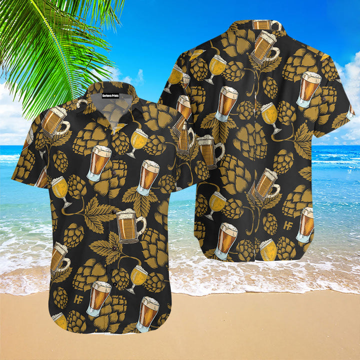 Hop Cones Beer Glass V1 Hawaiian Shirt