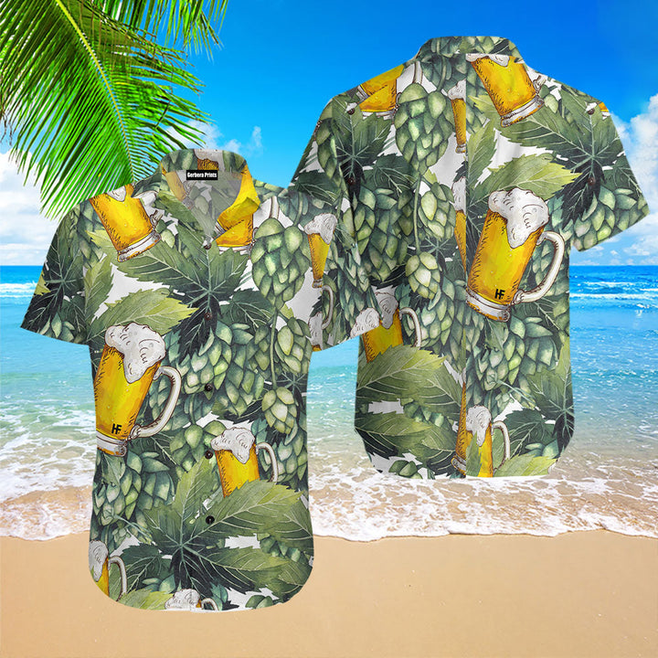 Hops And Craft Beer Hawaiian Shirt Hawaiian Shirt