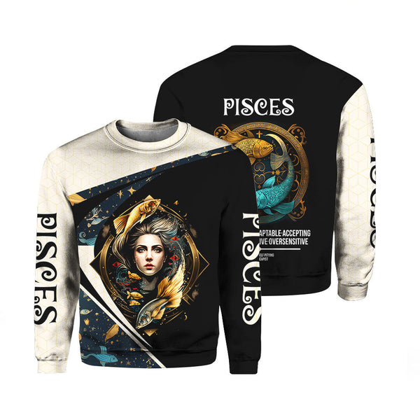 Horoscope Pisces Girl Gift For Pisces Girls & Boys Crewneck Sweatshirt All Over Print For Men & Women HP8001