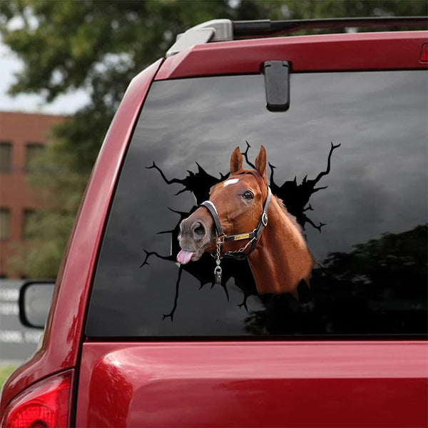 Horse Cracked Car Decal Sticker | Waterproof | PVC Vinyl | CCS1143