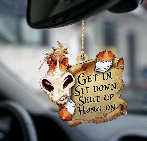 Funny Horse Get In Sit Down Shut Up Hang On Car Ornament CO1028