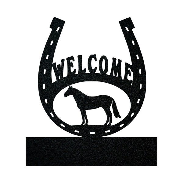 Horseshoe Welcome Monogram Custom Name Laser Cut Metal Signs