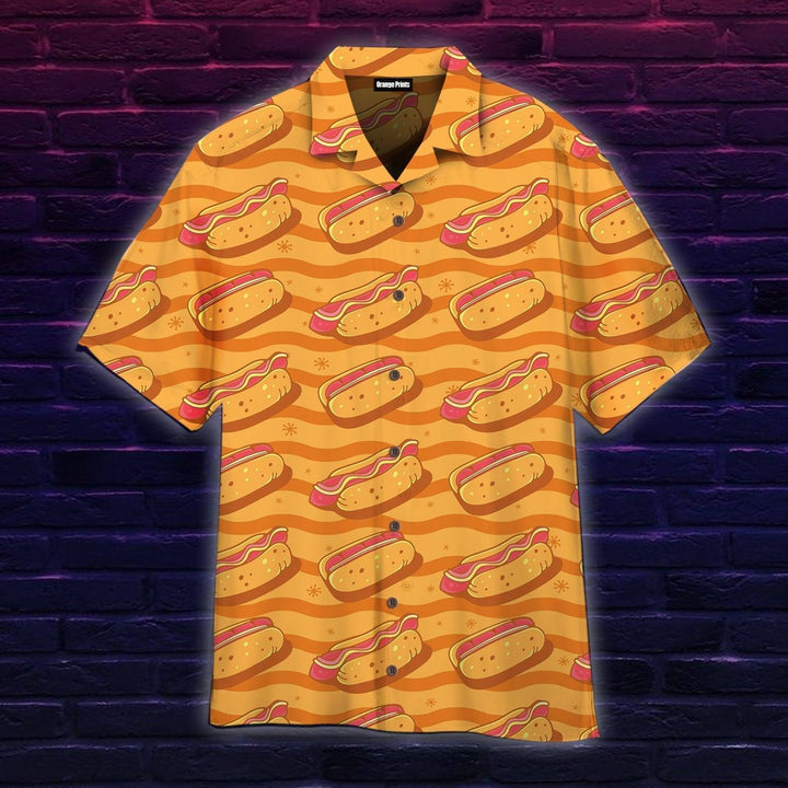 Hot Dogs Seamless Art Hawaiian Shirt | For Men & Women | WT1450-S-Gerbera Prints.