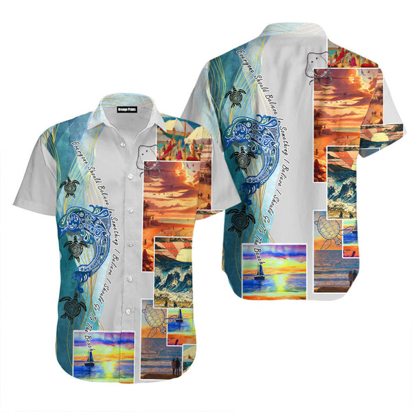 I Believe I Should Go To The Beach - Gift For Beach Lovers - Beach Turtle Summer Aloha Hawaiian Shirts WT9820