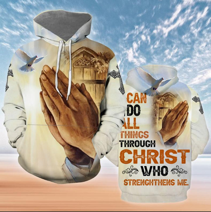 I Can Do All Things Through Christ Who Strengthens Me All Over Print | For Men And Women | HP1159-Hoodie-Gerbera Prints.