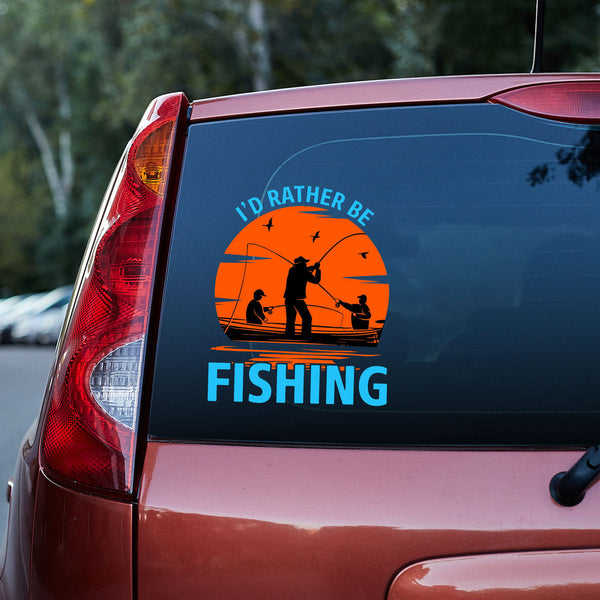 I'd Rather Be Fishing 3D Vinyl Car Decal Stickers CS5601