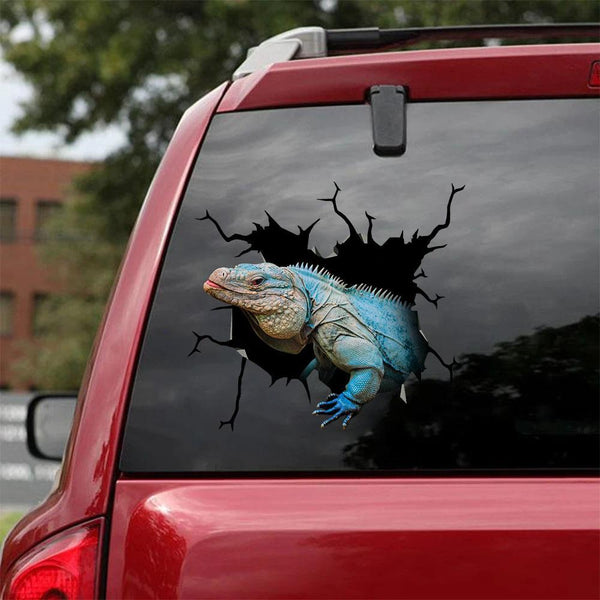 Iguana Cracked Car Decal Sticker | Waterproof | PVC Vinyl | CCS2245