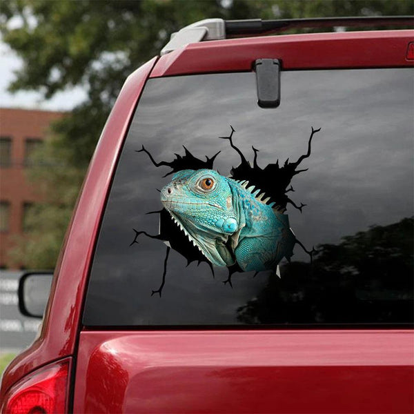 Iguana Cracked Car Decal Sticker | Waterproof | PVC Vinyl | CCS2247