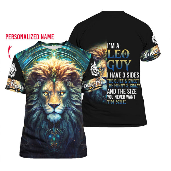 I'm A Lion Leo Guy Custom Name T Shirt For Men & Women