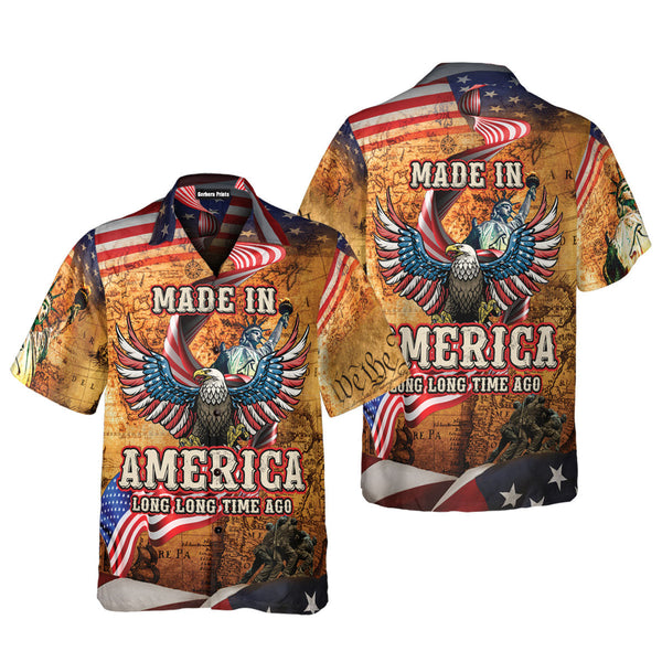Independence Day 4 Of July Made In America USA Flag Eagle Aloha Hawaiian Shirts For Men & For Women WT9837