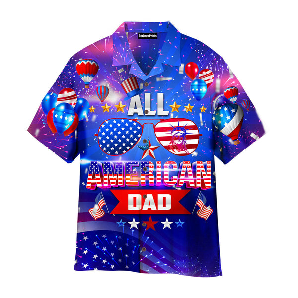 Independence Day All American Dad 4th Of July Sunglasses And Stars Aloha Hawaiian Shirts For Men & For Women WT9226-Colorful-Gerbera Prints.