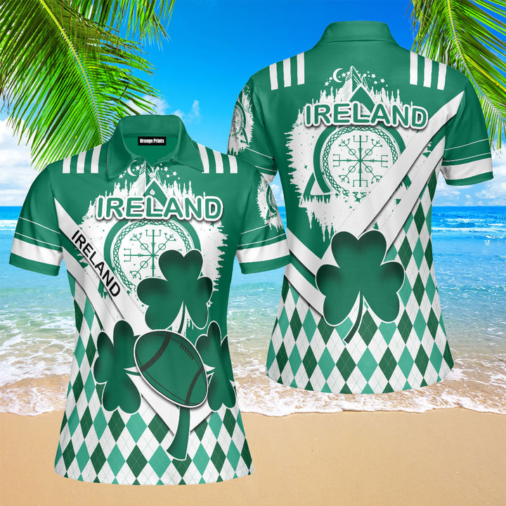Ireland Rugby Shamrock Polo Shirt For Women