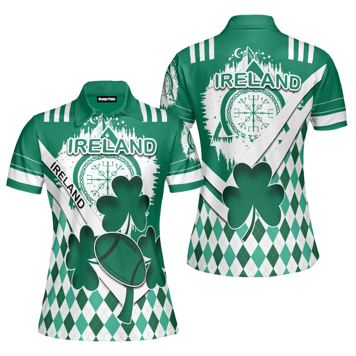 Ireland Rugby Shamrock Polo Shirt For Women