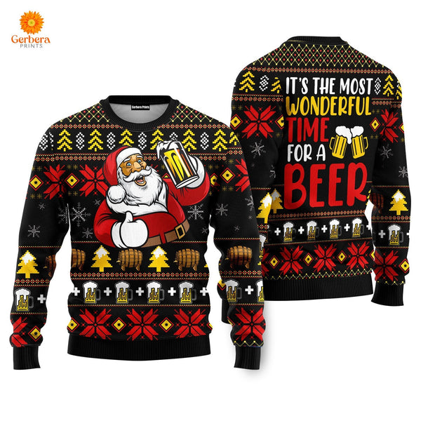Its The Most Wonderful Time For A Beer Ugly Christmas Sweater For Men & Women UH1106