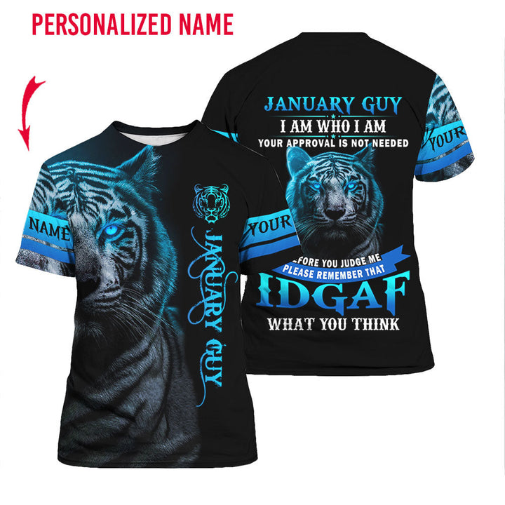 January Guy Custom Name T Shirt For Men & Women