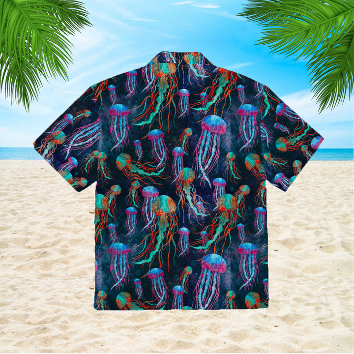 Jellyfish Neon Undersea Hawaiian Shirt | For Men & Women | Adult | WT1712-Gerbera Prints.