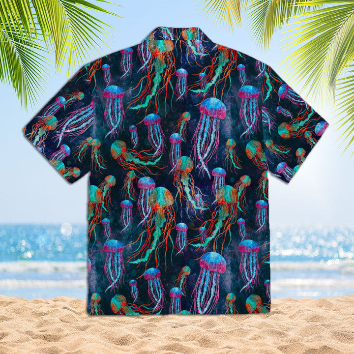 Jellyfish Neon Undersea Hawaiian Shirt | For Men & Women | Adult | WT1712-Gerbera Prints.